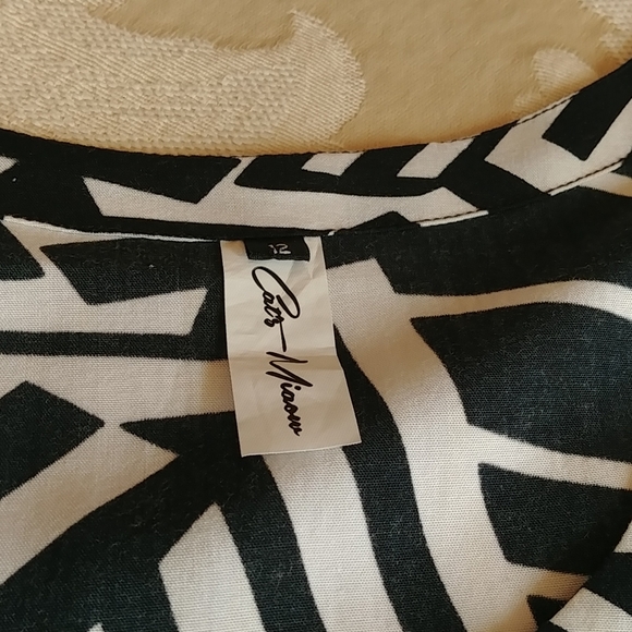 Asymmetric Navy & White sleeveless dresz - Picture 3 of 4